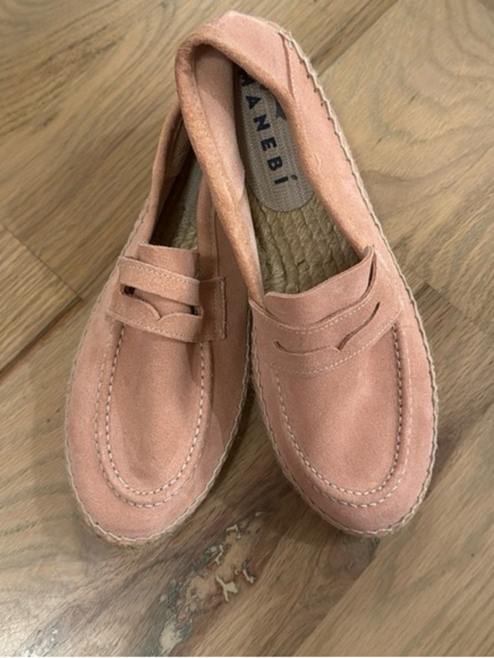Manebí Hamptons Rose Pink Suede Loafer Espadrilles
